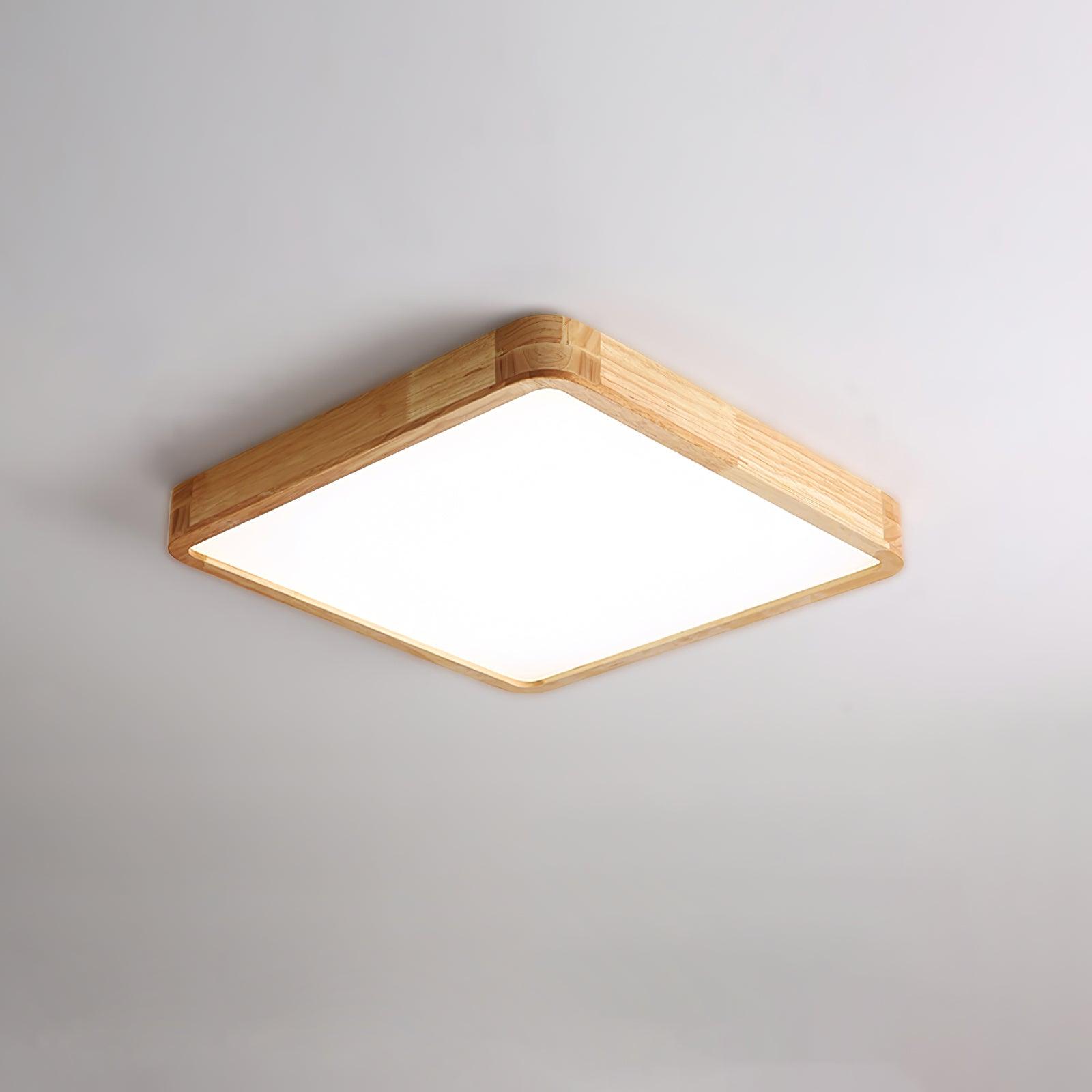 Adjustable LEDs And Acrylic Shade Geometric Wooden Ceiling Light